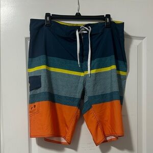 Vibrant Striped Men's Board Shorts